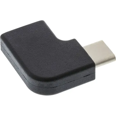 Produktbild von InLine USB 3.2 Gen.2 Adapter, USB-C Stecker an C Buchse, gewinkelt, USB type C male, USB-C, Schwarz