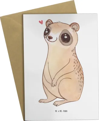 Produktbild von Mr. & Mrs. Panda valentinstagskarte Plumplori Glücklich - Weiß - Geschenk, jubiläumskarte, weihnachtskarten, glückwunschkarten, osterkarte, einladungskarten, Grußkarte