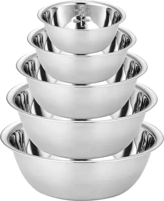 Produktbild von Schüsselset 5-teilig, Edelstahl, Größen 0.6 l bis 2.6 l, stapelbar, für Kochen