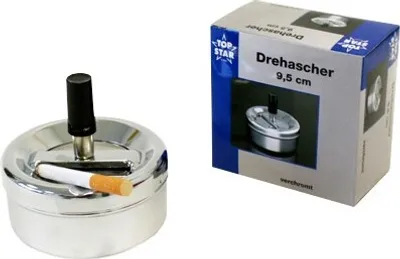 Produktbild von Drehascher 9,5 cm verchromt Geschenkbox