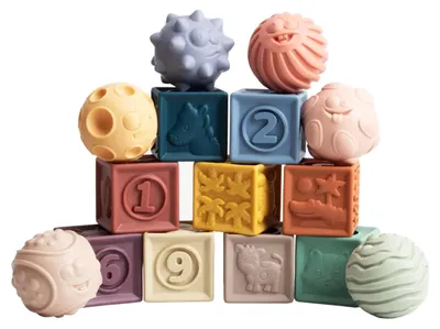 Produktbild von Magni Massage Set With Building Blocks Bauspiel Mehrfarbig Kinder Mehrfarbig One Size