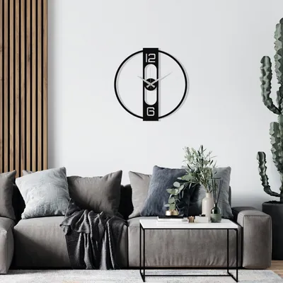 Produktbild von Opviq, Enzo- ENZ1827, Schwarz, Wanduhren, 48 x 48 cm, 100% Metall (Dicke: 1