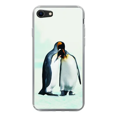 Produktbild von MuchoWow® Handyhülle Schutzhülle Hülle für iPhone 8 Pinguine - Schnee - Familie Silikon Softcase Handy Hülle - Schutzhaube