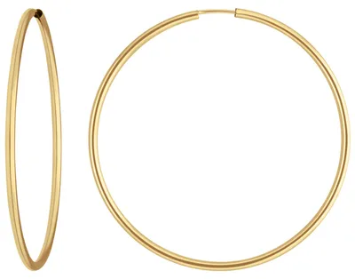 Produktbild von Paar Ohrringe Creolen rund schlicht Ohrschmuck aus 333 Gold Gelbgold 48x1,5mm