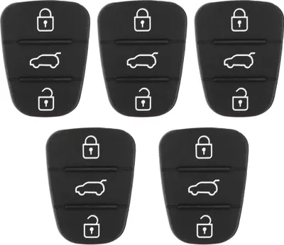 Immagine prodotto di 5pcs guscio chiave di ricambio in gomma 3-button pad per Hyundai Kia (senza lettere)