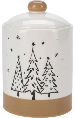 Obrázok produktu pre Sklenená nádoba na sušienky s motívom vianočného stromčeka, Ø 12,5 x 18 cm