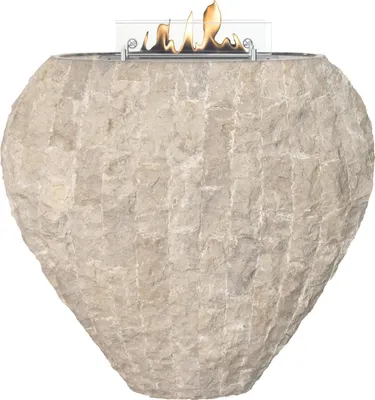 Produktbild von Xaralyn Ethanol-Kamin - Shigo W - weiß Naturstein - 2 kW Heizung - Vasenkamin mit Einbaukamin - Design-Kamin - Dekokamin