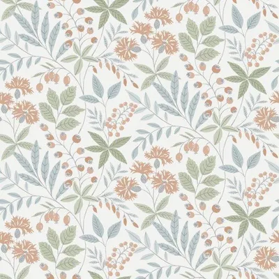 Immagine prodotto di Carta da parati Borastapeter fiori bianchi, verdi e blu - 660147 - 53 cm x 11,2 m