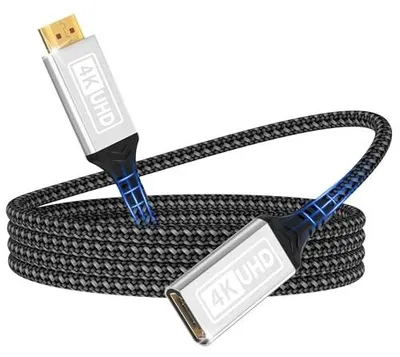 Zdjęcie produktu dla Przedłużacz HDMI 2.0 4K 60HZ pleciony nylonowy 1M złocony