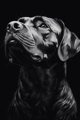 Obrázok produktu pre Plagát s portrétom zvieraťa 20 x 30 cm do obývacej izby | Labrador | Čiernobiely