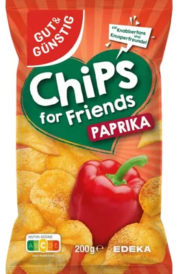 Produktbild von Gut & Günstig  Chips for Friends Paprika 10 x 200g