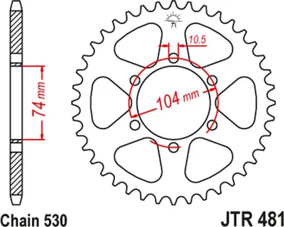 Produktbild von Jt Hinteres Ritzel 481 40 Für Kawasaki Z 400/550 '80-83', Z 650 '79', Kh 500 '72-75' (48140Jt) (Chain.530)