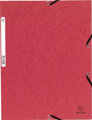 Produktbild von Exacompta 50x Sammelmappe + Gummizug, 3 Klappen Karton, 355g/qm, A4, Rot, 55305E