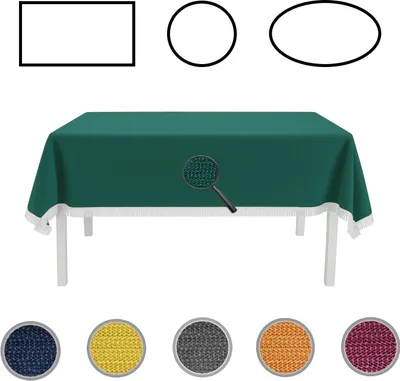 Produktbild von Gartentischdecke mit Fransen Tischdecke rund oval eckig Classic 110x140 cm eckig grün