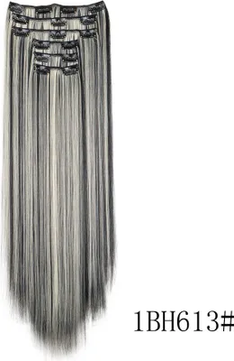 Image de INF Extensions de cheveux à clips Extensions de cheveux 6 pièces Gris