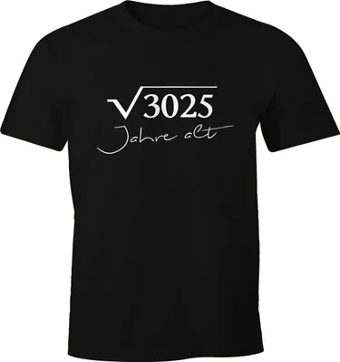 Produktbild von Herren T-Shirt Geburtstag Wurzel Mathe Geschenk Fun-Shirt Moonworks® 55 schwarz S