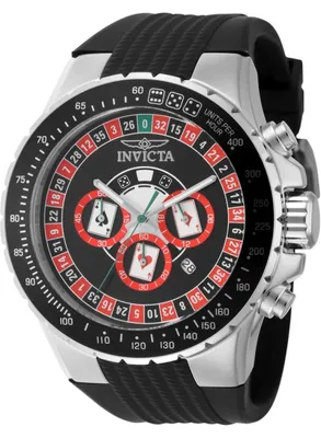 Obrázek produktu pro Invicta Aviator 49850 Pánské Hodinky - Quartz Hnutí - Nerezová Ocel s Červeným Ciferníkem - 50 mm