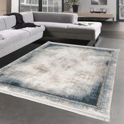 Produktbild von Orientalischer Wollteppich - verwaschener Effekt - blau Größe - 120x180 cm