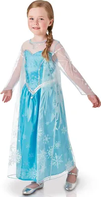 Produktbild von Disney Frozen Die Eiskönigin Elsa Deluxe Kinderkostüm Lizenzware blau-weiss