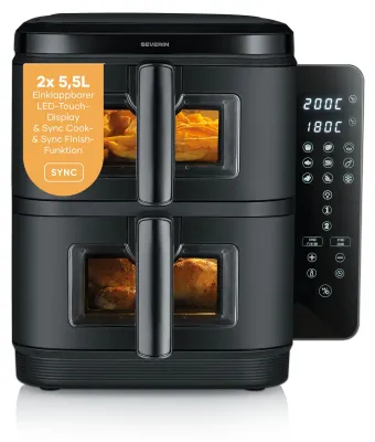 Image de SEVERIN Friteuse à air chaud Severin® S-Fry Duo Stack FR 9598
