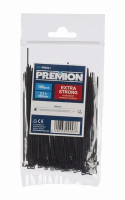 Obrázek produktu pro PREMION PREP00024 - Stahovací pásky černé 2,5 x 100mm 100ks