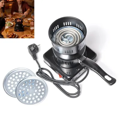 Produktbild von Elektrischer Holzkohleanzünder 600–800W , Tragbarer Elektro-Kohleheizer mit Heizplatte, schnell, kompakt, ideal für Shisha, Grill, Aromatherapie