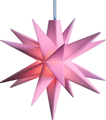 Produktbild von 3D LED Stern Ø 8 cm Rosa mit Timer Weihnachtsstern Batterie Ministern Innen Kunststoff Stern klein Leuchtstern Deko für innen Indoor