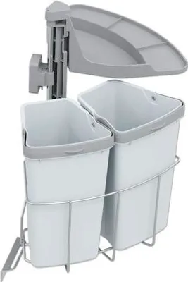Produktbild von Vauth-Sagel Mülltrennsystem VS ENVI Center-2-18L Anzahl Fächer 2 9 Liter silber grau