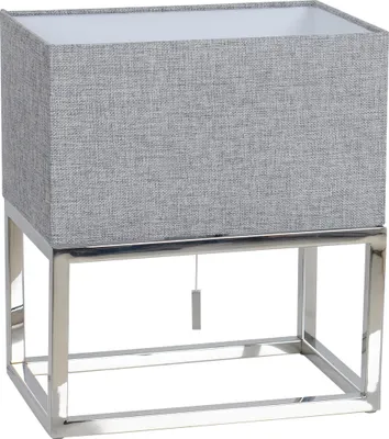 Produktbild von Näve Leuchten Tischleuchte ALFA mit E27 Tischleuchte ALFA mit E27 Tischleuchten - Tischleuchte mit Textilschirm "ALFA", Tischlampe im Klassik Stil, ausMetall, Kunststoff und Textilmaterial in grau, 34 cm hoch, Maße 30 x 19 cm, E27-Fassung – Zugschalter