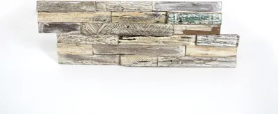 Productafbeelding van Teakea - Teak plakhout 3D paneel | White-wash | 55x18x2