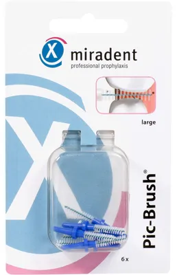 Produktbild von miradent Pic-Brush blau large Ersatz-Interdentalbürsten, 5 St. Interdentalbürsten