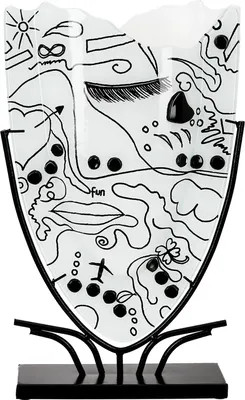 Produktbild von Casablanca by Gilde Vase Modern Art weiß H.49 cm