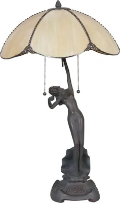 Immagine prodotto di Clayre & Eef Lampada da tavolo Tiffany Ø 41x70 cm Vetro beige marrone