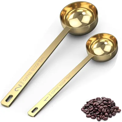 Kaffeemaßlöffel-Set 2er-Pack, 15 ml & 30 ml, Edelstahl, Gold