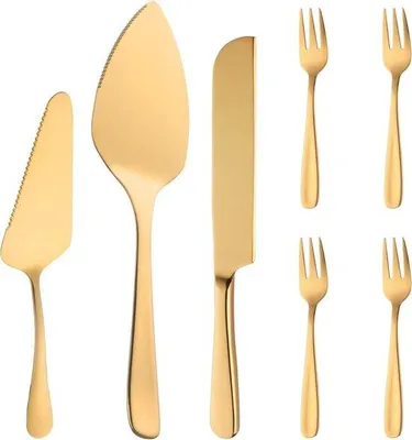 Produktbild von Famanu Tortenheber Set aus 304 Edelstahl - Gold
