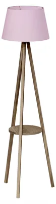 Productafbeelding van Rosa Holz Stehlampe mit Regal modernes Design stilvoll