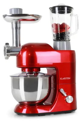 Image de Klarstein Robot Patissier Multifonctions, Batteur sur Socle, Bol 5L, Robot Cuisine 1800W, Blender 1.5L, Robot Multifonction Petrin Boulangerie, Hachoir à Viande, Batteur Electrique Cuisine, 6 Vitesses