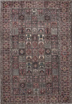 Produktbild von benuta Waschbarer Vintage Teppich George Multicolor/Rot 140x200 cm Wohnzimmerteppich Schlafzimmer weich orientalisch Rechteckig