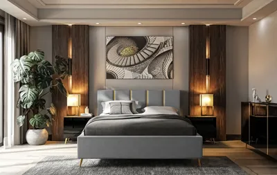 Produktbild von Polsterbett TIFFANY mit Behälter 140x200 cm- Kopfteil:105 cm Jasmine 81