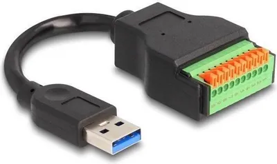 Image de Câble adaptateur USB Delock - USB Type A (mâle) vers connecteur à 10 broches