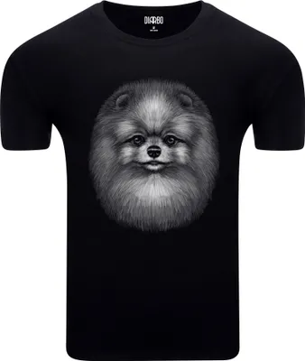 Produktbild von Diarbo Herren T-Shirt mit Tierliebhaber Druck Deutscher Spitz Schwarz Gr.XXL