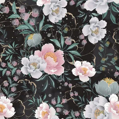 Produktbild von Markizeta Schwarze Dekorative Kissenhülle Blumenmuster 40x40 cm