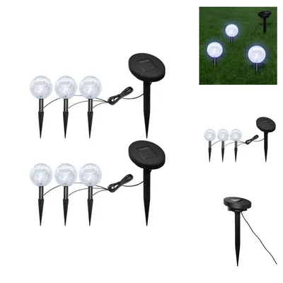 Image de vidaXL Lampes de jardin 6 pcs. LED avec piquet de terre & panneaux solaires - Éclairage extérieur