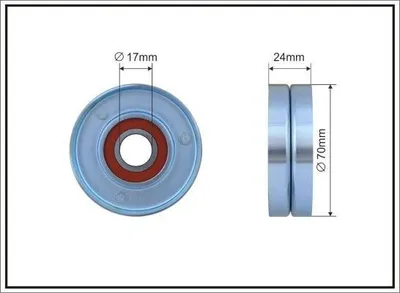 Produktbild von CAFFARO 66-97 Spannrolle Keilrippenriemen 70mm für VW Golf IV Schrägheck (1J1) Golf IV Variant (1J5) für BMW 3 Limousine (E46) für AUDI A3 Schrägheck