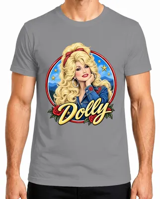 Zdjęcie produktu dla Dolly Parton, ikona country, koszulka męska, motyw westernowy, kolor szary, rozmiar M