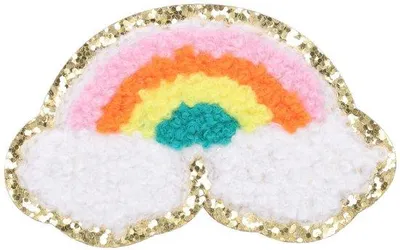 Image de Ensemble de décorations arc-en-ciel en motifs brodés en coton - 6 pièces - Accessoires de couture DIY - pour vêtements - Facile à utiliser