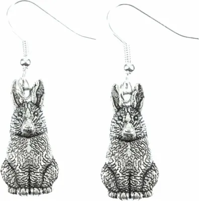 Produktbild von Hase Ohrringe Hasenohrringe Miniblings Häschen Hasen Kaninchen Osterhase silber