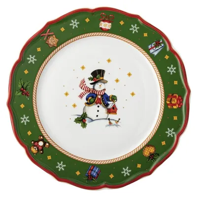 Image de Hutschenreuther Vorteilset 2 Stück Happy Wintertime Teller 33 cm flach 02488-727472-10873 und Geschenk + Spende