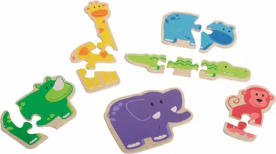 Produktbild von Beleduc Holz-Puzzle Happy Animal 6 Stück 18011