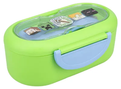 Minecraft Bento-Box mit Trennwand, Besteck, 750 ml